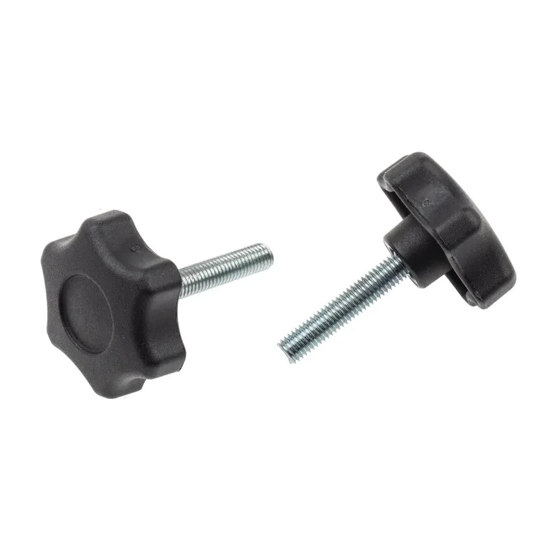 RS PRO Black Thermoplastic Multiple Lobes Clamping Knob with Threaded Stud 50 mm Diameter, 40 mm Thread Length 161-183