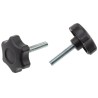 RS PRO Black Thermoplastic Multiple Lobes Clamping Knob with Threaded Stud 50 mm Diameter, 40 mm Thread Length 161-183