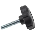 RS PRO Black Thermoplastic Multiple Lobes Clamping Knob with Threaded Stud 50 mm Diameter, 40 mm Thread Length 161-183