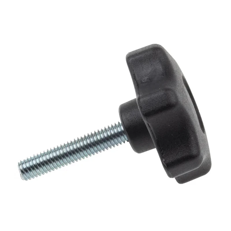 RS PRO Black Thermoplastic Multiple Lobes Clamping Knob with Threaded Stud 50 mm Diameter, 40 mm Thread Length 161-183