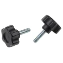 RS PRO Black Polyamide 6 Multiple Lobes Clamping Knob, Threaded Stud 161-149