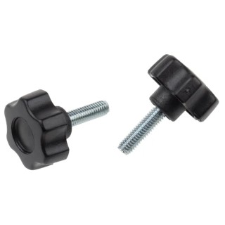 RS PRO Black Polyamide 6 Multiple Lobes Clamping Knob, Threaded Stud 161-149