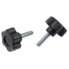 RS PRO Black Polyamide 6 Multiple Lobes Clamping Knob, Threaded Stud 161-149