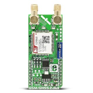 MikroElektronika GSM/GNSS 2 Click SIM868 GLONASS, GPS Mobile Communication MikroBus Click Board 1.9 GHz MIKROE-2440