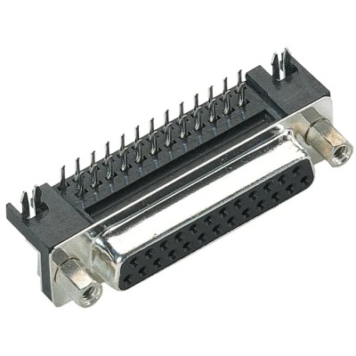 HARTING D-Sub 9 Way Right Angle Through Hole Connector with 4 to 40 UNC Screw Lock Female Contacts 6.5A 09681535613