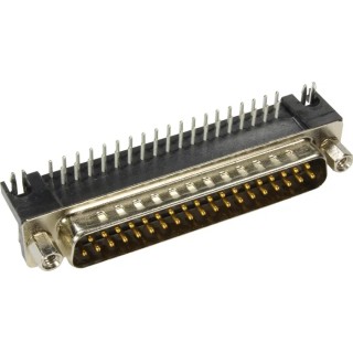 HARTING D-Sub 25 Way Right Angle Through Hole D-Sub Connector with 4 to 40 UNC Screw Lock Male 09683635813