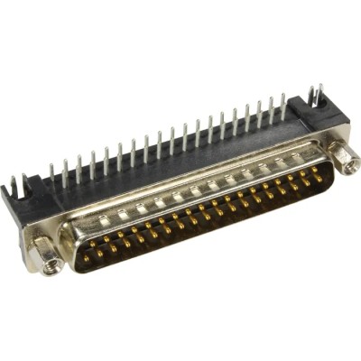 HARTING D-Sub 25 Way Right Angle Through Hole D-Sub Connector with 4 to 40 UNC Screw Lock Male 09683635813