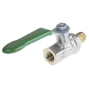 RS PRO Brass Threaded 2-Way BSPP Ball Valve 1/4 in Port Size, 41.4 bar Pressure, Steel Handle 141-7713