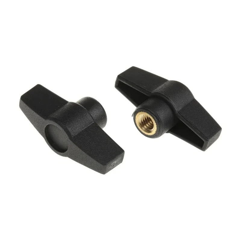 RS PRO Black Polyamide 6 Wing Clamping Knob, Threaded Hole, 50 mm Diameter, 12 mm Thread Length 161-470