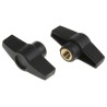 RS PRO Black Polyamide 6 Wing Clamping Knob, Threaded Hole, 50 mm Diameter, 12 mm Thread Length 161-470