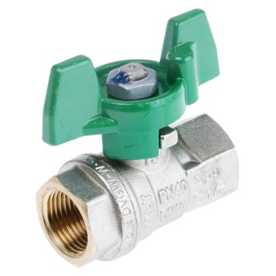 RS PRO Brass Threaded Ball Valve BSPP 1/4 to 2 in Inlet, 3/8 in Outlet, Steel Handle, Model 141-7722