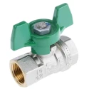 RS PRO Brass Threaded Ball Valve BSPP 1/4 to 2 in Inlet, 3/8 in Outlet, Steel Handle, Model 141-7722