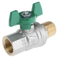 RS PRO Brass Threaded Ball Valve BSPP 1/4 to 2 in Inlet, 1/2 in Outlet Steel Handle Italy 141-7728