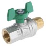 RS PRO Brass Threaded Ball Valve BSPP 1/4 to 2 in Inlet, 1/2 in Outlet Steel Handle Italy 141-7728