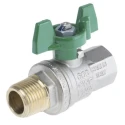 RS PRO Brass Threaded Ball Valve BSPP 1/4 to 2 in Inlet, 1/2 in Outlet Steel Handle Italy 141-7728