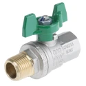 RS PRO Brass Threaded Ball Valve BSPP 1/4 to 2 in Inlet, 1/2 in Outlet Steel Handle Italy 141-7728