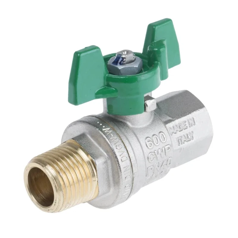 RS PRO Brass Threaded Ball Valve BSPP 1/4 to 2 in Inlet, 1/2 in Outlet Steel Handle Italy 141-7728