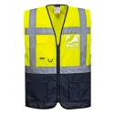 Portwest Yellow Zipper Hi Vis Vest Polyester Size M Unisex 2 Reflective Bands 141-8169