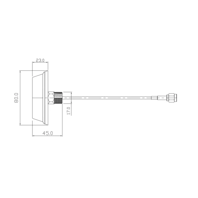 Siretta Puck WiFi Antenna Dual Band 2.4/5.8 GHz ZigBee ISM Bluetooth SMA RP Connector 1m Cable TANGO23/1M/SMAM/S/RP/19