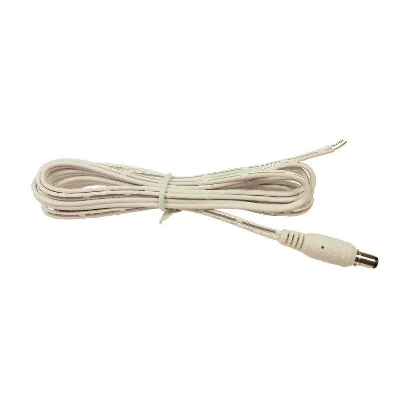RS PRO 2.1 mm DC Plug to Unterminated Power Cord, 2 m, 16V, 2A, Black PVC Jacket 143-8928