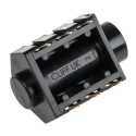RS PRO 6.35 mm Panel Mount Female Stereo Jack Connector 3 Way Gold Plated Contact Silver Alloy 5A Solder Termination 143-8935
