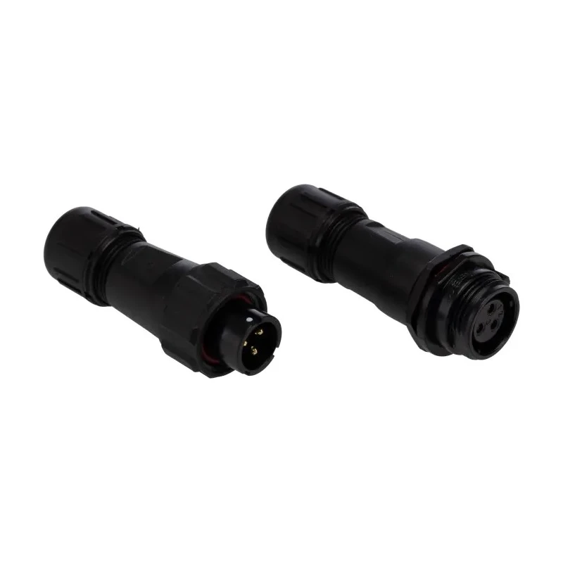 RS PRO Industrial Circular Connector 3 Contacts Cable Mount Miniature Plug Socket Male/Female IP68 IP68