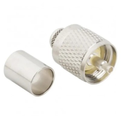 Amphenol RF UHF Series Coaxial Connector Cable Male UHF, Straight Body Crimp 083-8SP-RFX