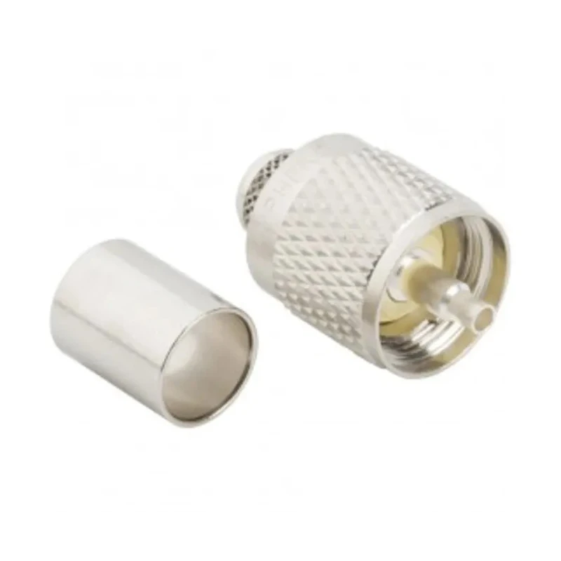Amphenol RF UHF Series Coaxial Connector Cable Male UHF, Straight Body Crimp 083-8SP-RFX