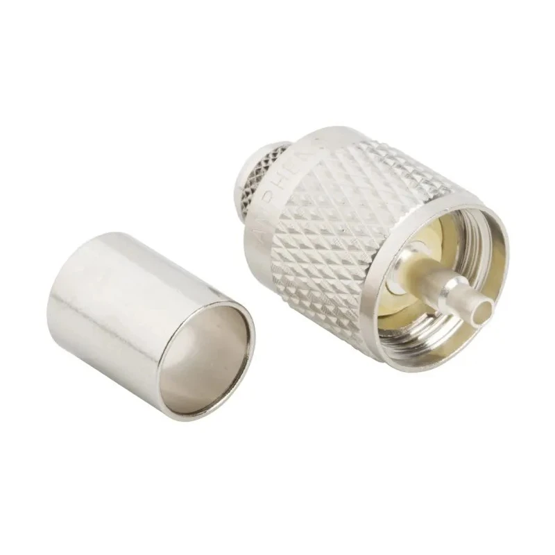 Amphenol RF UHF Series Coaxial Connector Cable Male UHF, Straight Body Crimp 083-8SP-RFX