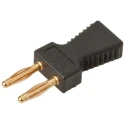 Staubli KS2 Jumper Straight Male Black Closed Top 2 Way 1 Row 6 mm Pitch 33V 10A 63.9352-21