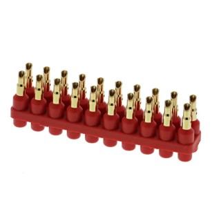 Staubli Straight Panel PCB Socket, 20-Contact, 2 Row, 6 mm Pitch, Gold Plating, 10A, 70V 63.9356-22