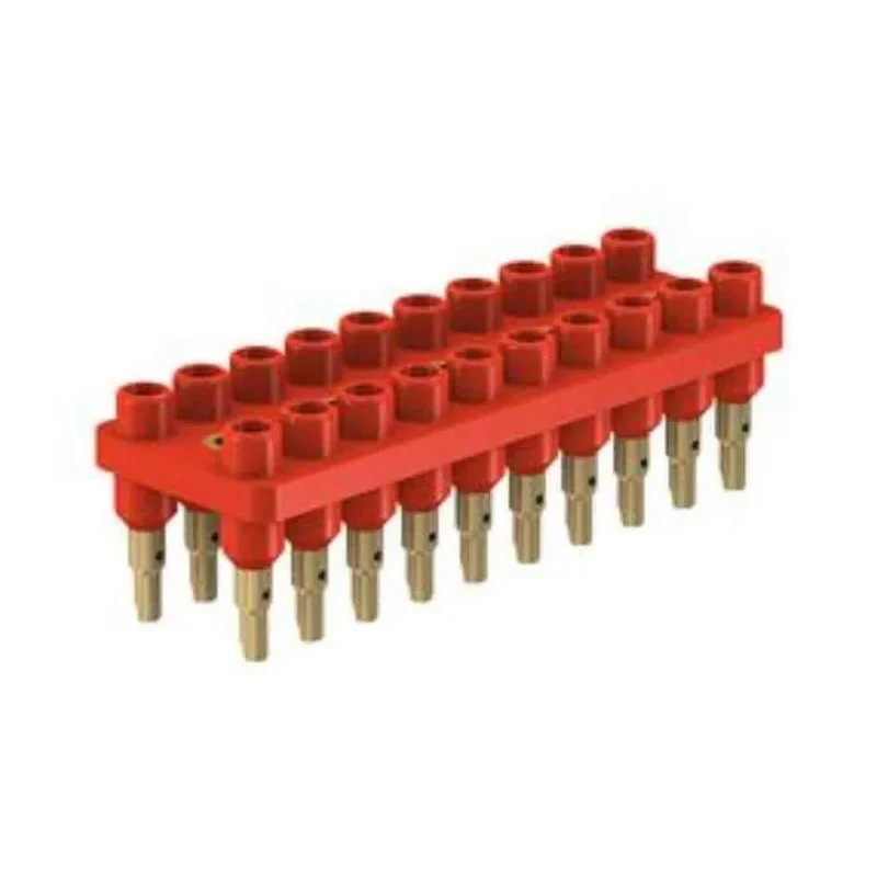 Staubli Straight Panel PCB Socket 20-Contact 2 Row 12 mm Pitch Gold Plated Female Contact 10A 70V 63.9358-22