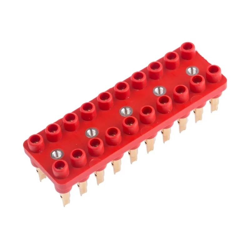 Staubli Straight Panel PCB Socket 20-Contact 2 Row 12 mm Pitch Gold Plated Female Contact 10A 70V 63.9358-22