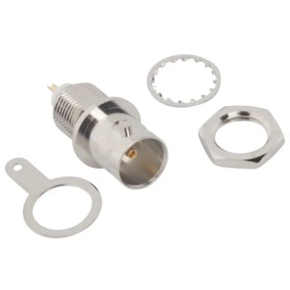 Amphenol RF Coaxial Connector Panel Mount Female BNC, 75 Ω, Straight Body Solder 112427