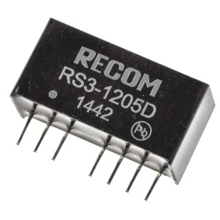 Recom DC/DC Converter, 5V Output, -5V, 18V DC Input, 3W Power, Through Hole SIP8 Package RS3-1205D