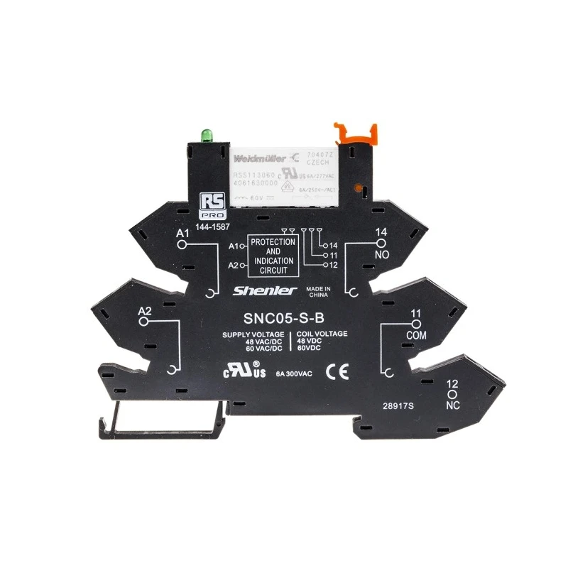 RS PRO Electromechanical Interface Relay DIN Rail Mount, 60V ac/dc Coil, SPDT, 6A Switching Current 144-1587