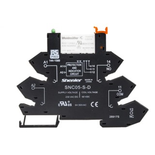 RS PRO Electromechanical DIN Rail Mount Interface Relay 230 V AC 6 A, 8 A SPDT 144-1589
