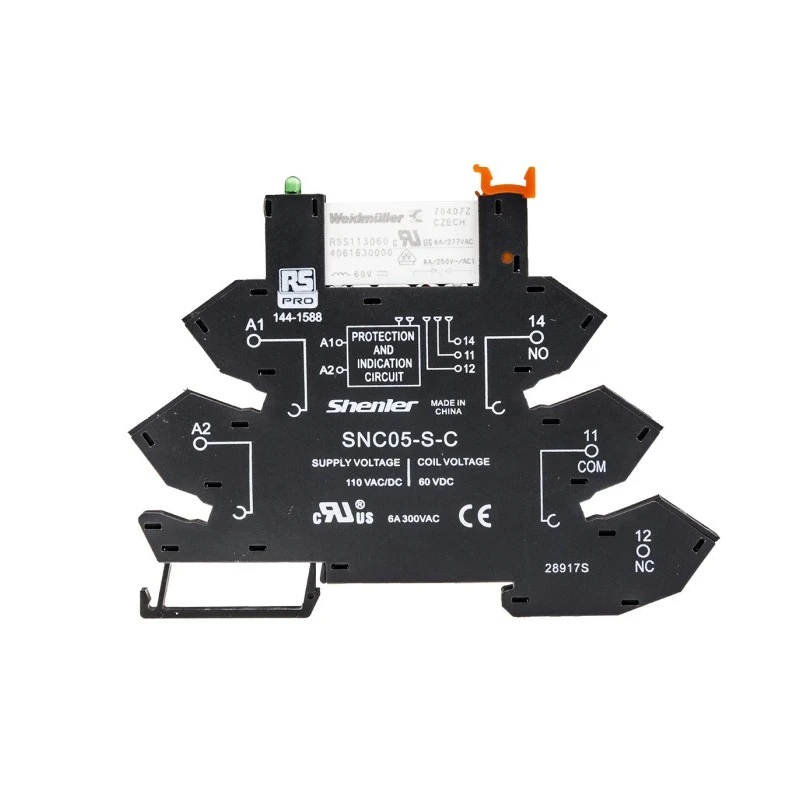 RS PRO Electromechanical Interface Relay DIN Rail Mount 60V dc Coil SPST Contact Configuration 8A Coil Current 144-1588