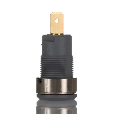 Staubli Grey Female Banana Socket 4 mm Connector, Tab Termination, 1kV Voltage, 24A Current, Gold Plating 23.3000-28