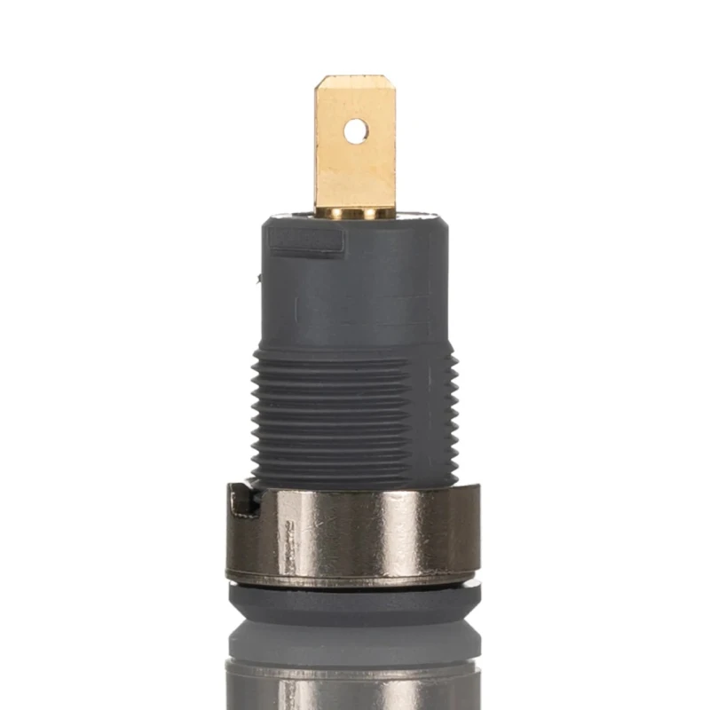Staubli Grey Female Banana Socket 4 mm Connector, Tab Termination, 1kV Voltage, 24A Current, Gold Plating 23.3000-28