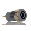 Staubli Grey Female Banana Socket 4 mm Connector, Tab Termination, 1kV Voltage, 24A Current, Gold Plating 23.3000-28
