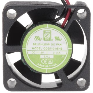 RS PRO Axial Fan, 5V dc, 700 mW Power, 140 mA Max Current, 4.6 m³/h Air Flow, IP55 Rated, 25x25x10 mm Frame Size IP55