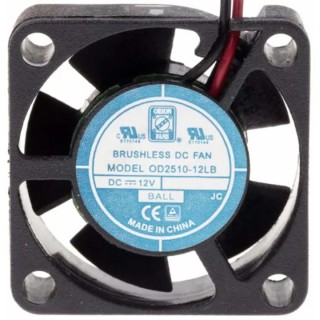 RS PRO Axial Fan, 12V DC, 3.1 m³/h Airflow, 480 mW Power, 8000 RPM, IP55, Ball Bearing, 25 mm Frame 25mm IP55