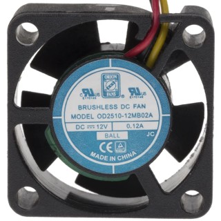 RS PRO Axial Fan 12V dc 1.44W 3.7m³/h 10000rpm Ball Bearing IP55 25x25x10 mm IP55