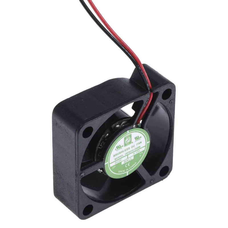 RS PRO 5V DC Axial Fan, 6.8 m³/h Airflow, 400 mW Power, 80 mA Max Current, IP55 Rated, 30x30x10.2 mm IP55