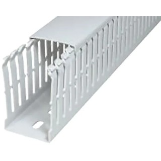 SES Sterling GF-DIN-SH-A7/5 Grey Open Slot Cable Trunking W50mm x D75 mm x L2 m Polycarbonate ABS GF-DIN-SH-A7/5