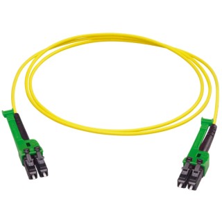 Huber+Suhner Fibre Optic Cable LC to LC Low Smoke Zero Halogen Yellow 1 m PCRS_LCAX_LCAX_A221T_01.0_S