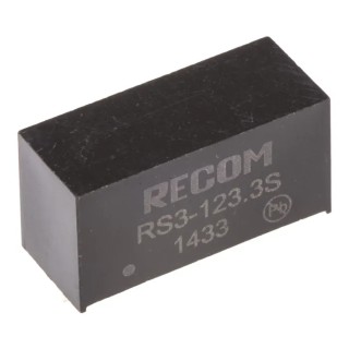 Recom DC/DC Converter 3.3V DC Output, 9-18V DC Input, 3W Power, Through Hole SIP-8 Package RS3-123.3S