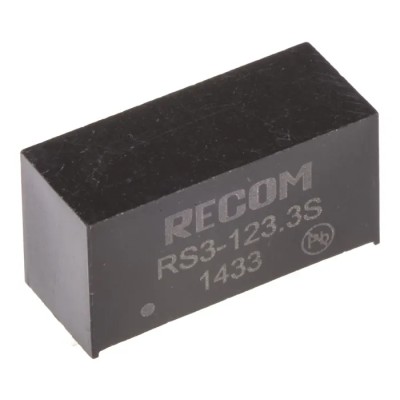 Recom DC/DC Converter 3.3V DC Output, 9-18V DC Input, 3W Power, Through Hole SIP-8 Package RS3-123.3S