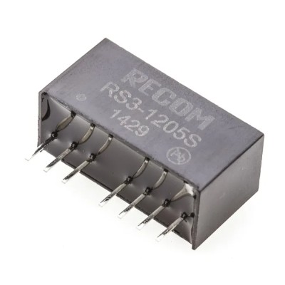 Recom RS3 Series DC/DC Converter, 5V Output, 18V/9V Input, 3W Power, Through Hole SIP-8 RS3-1205S